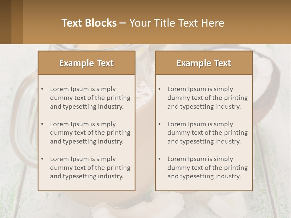 A Banana, Coconut, And Milkshake Are On A Table PowerPoint Template