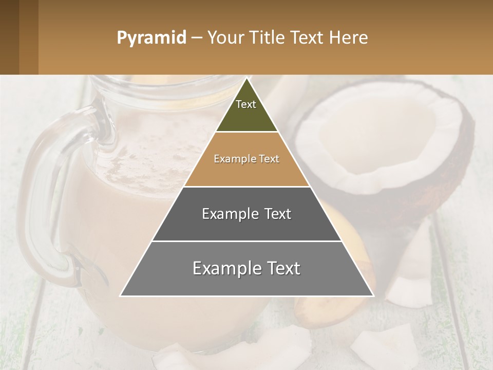 A Banana, Coconut, And Milkshake Are On A Table PowerPoint Template