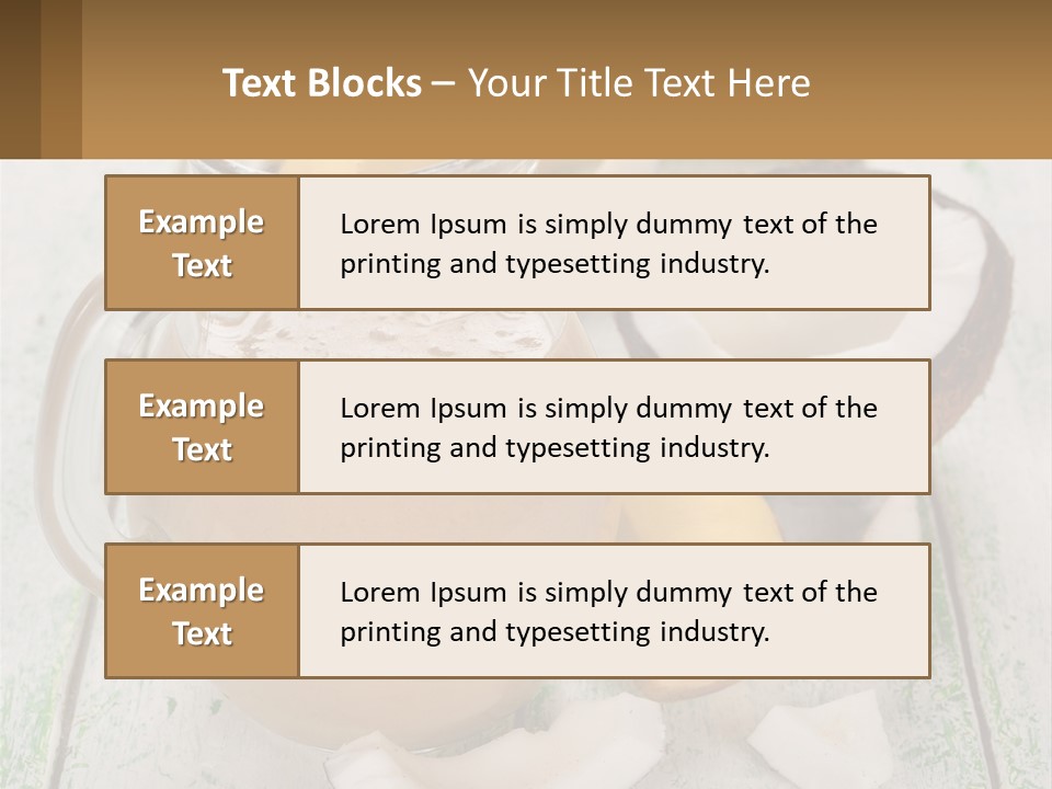 A Banana, Coconut, And Milkshake Are On A Table PowerPoint Template