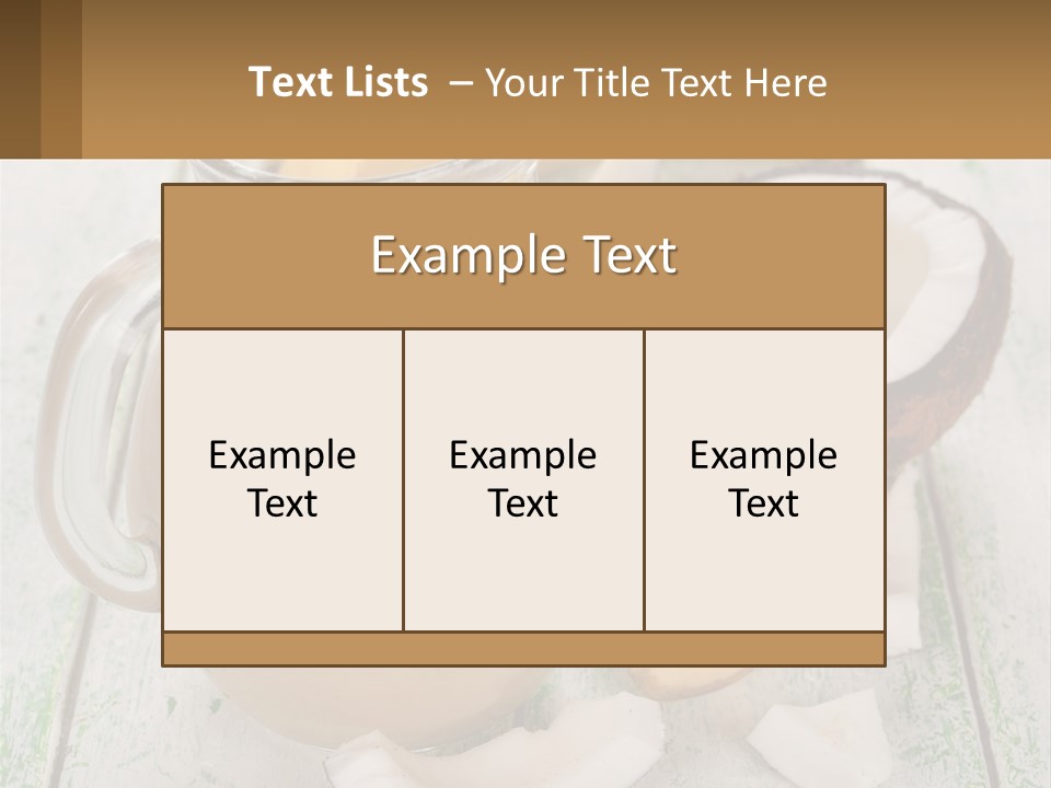 A Banana, Coconut, And Milkshake Are On A Table PowerPoint Template
