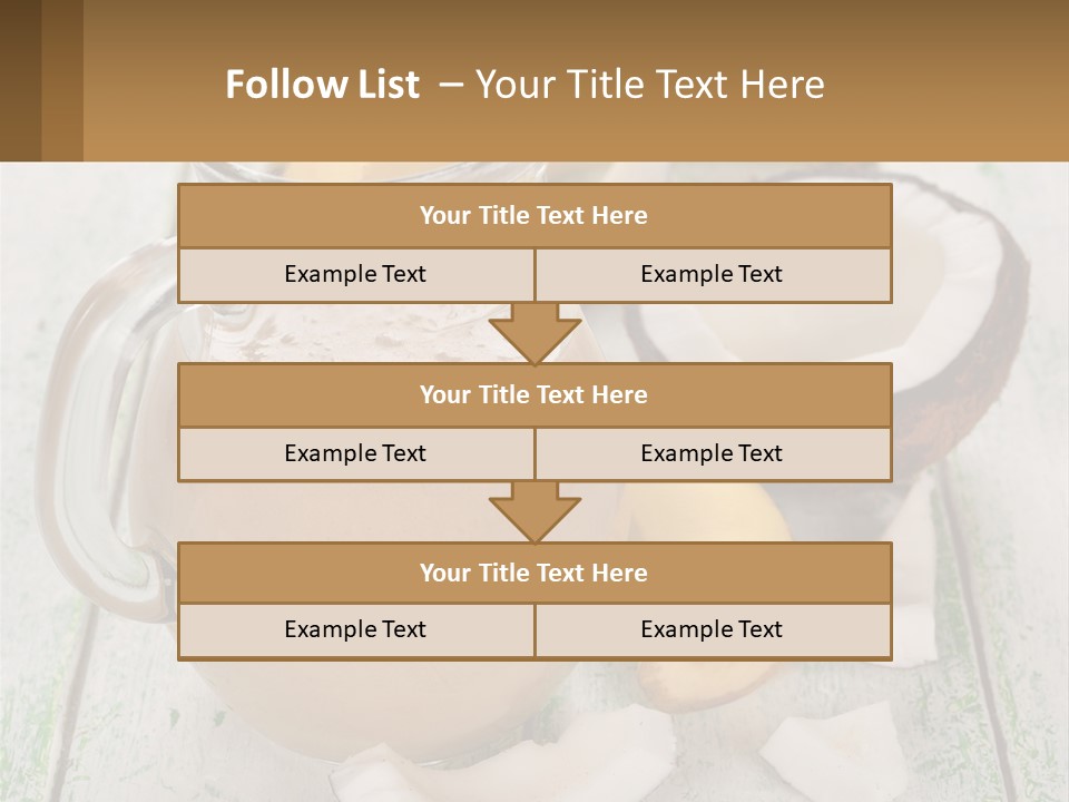 A Banana, Coconut, And Milkshake Are On A Table PowerPoint Template