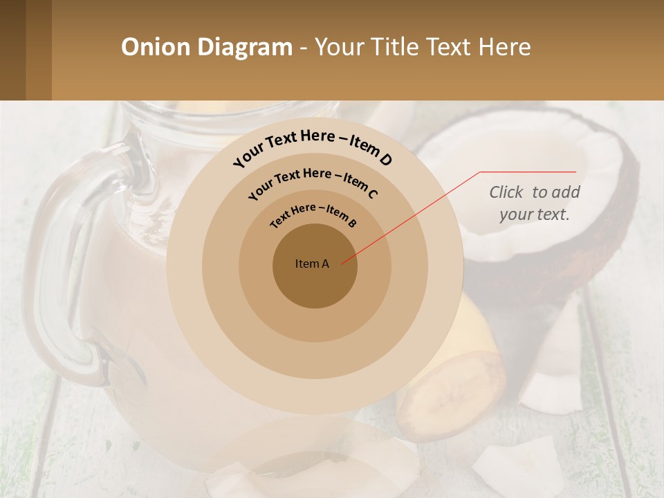 A Banana, Coconut, And Milkshake Are On A Table PowerPoint Template