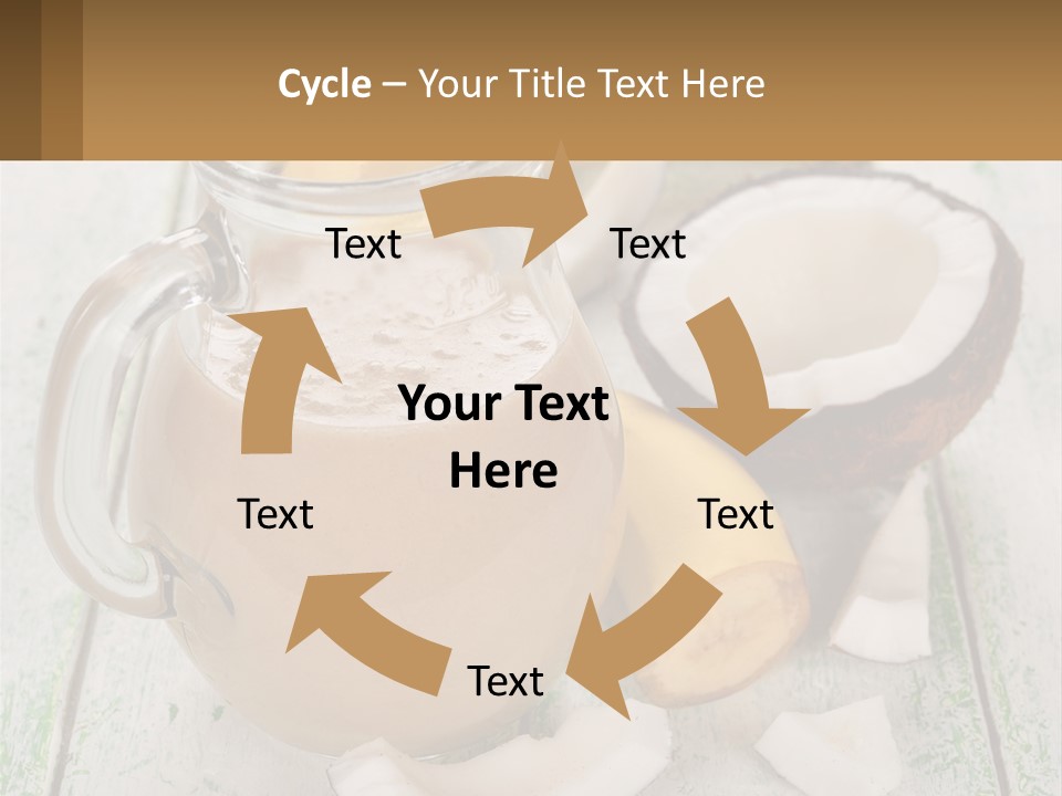 A Banana, Coconut, And Milkshake Are On A Table PowerPoint Template