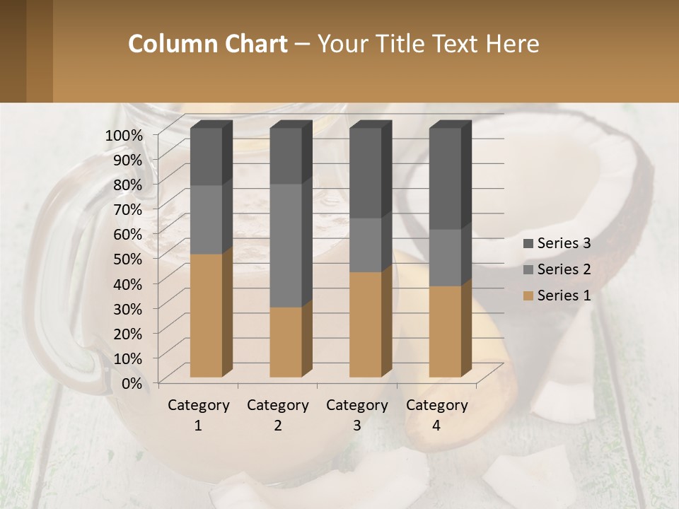 A Banana, Coconut, And Milkshake Are On A Table PowerPoint Template
