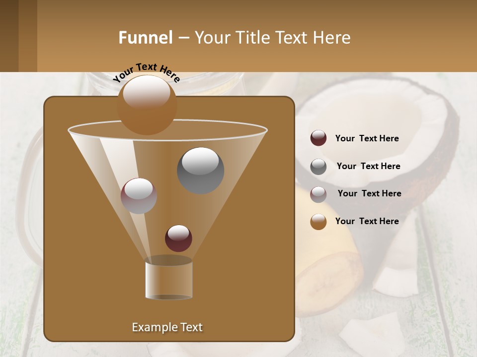 A Banana, Coconut, And Milkshake Are On A Table PowerPoint Template