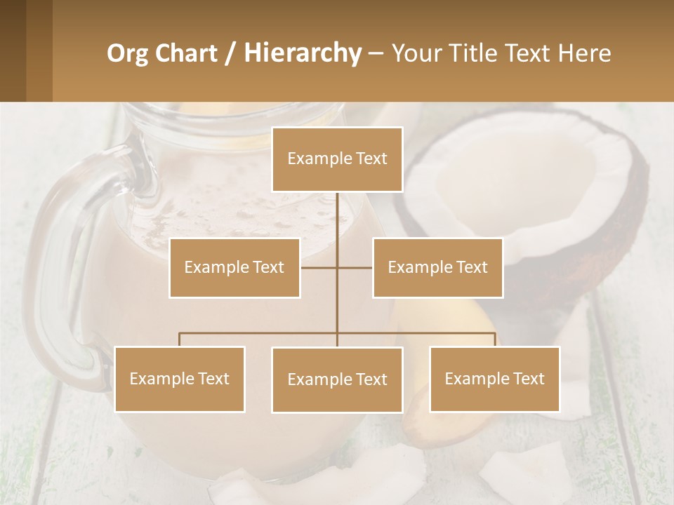 A Banana, Coconut, And Milkshake Are On A Table PowerPoint Template