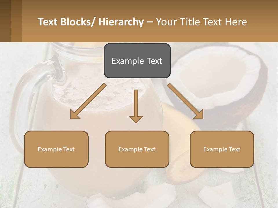 A Banana, Coconut, And Milkshake Are On A Table PowerPoint Template