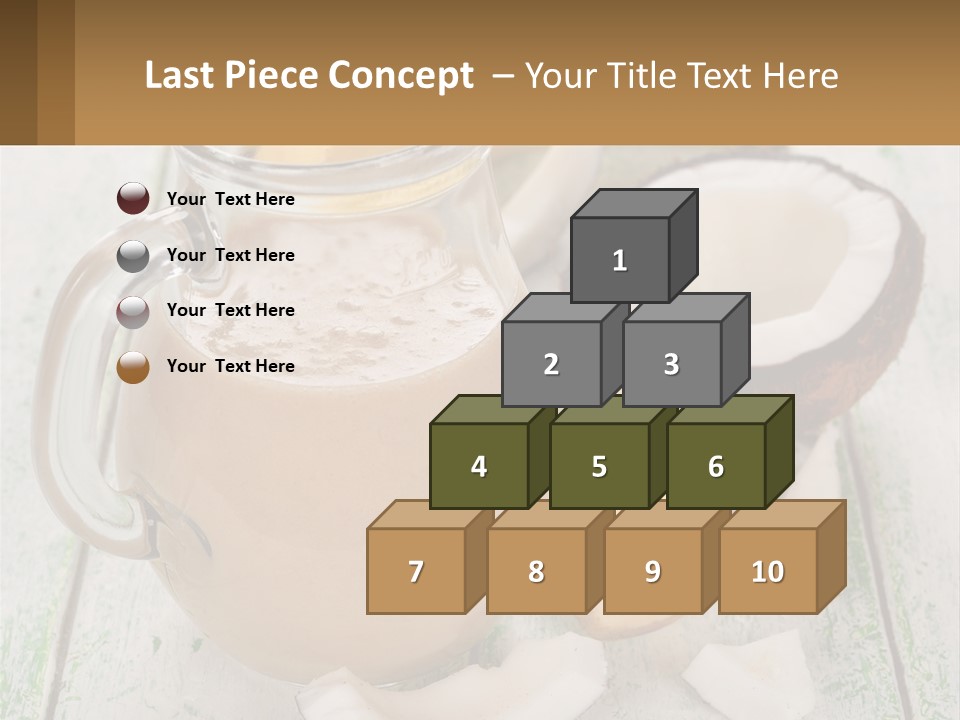 A Banana, Coconut, And Milkshake Are On A Table PowerPoint Template