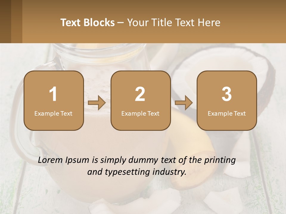 A Banana, Coconut, And Milkshake Are On A Table PowerPoint Template
