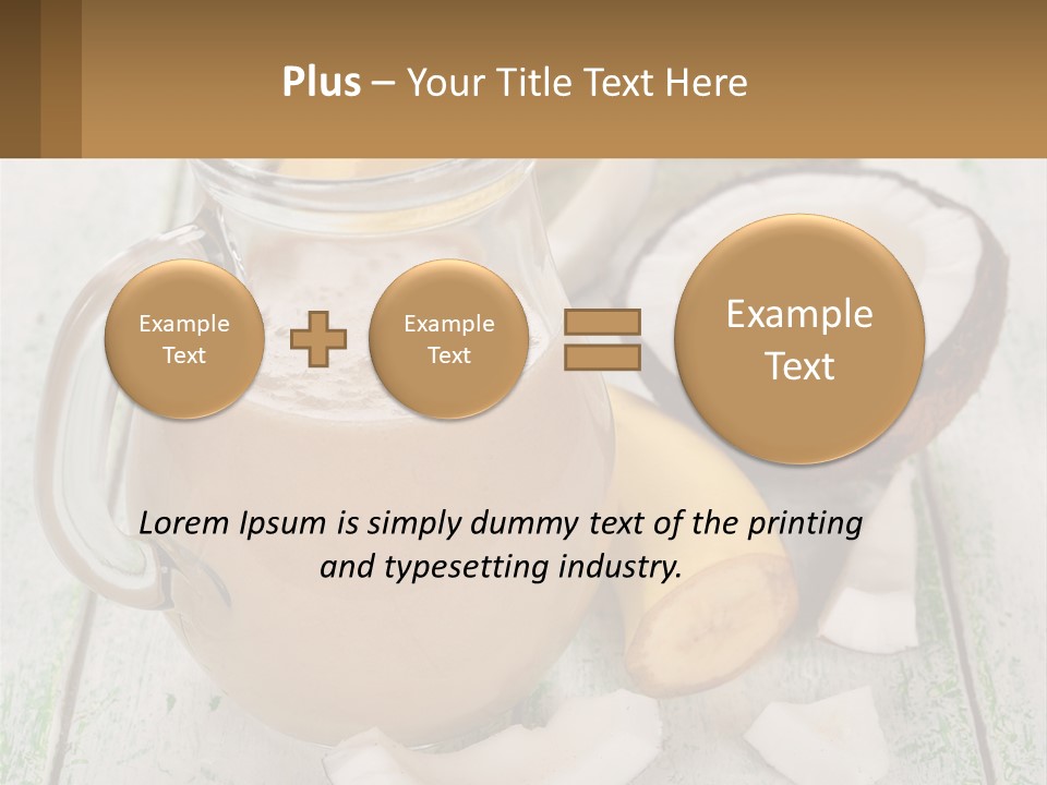 A Banana, Coconut, And Milkshake Are On A Table PowerPoint Template