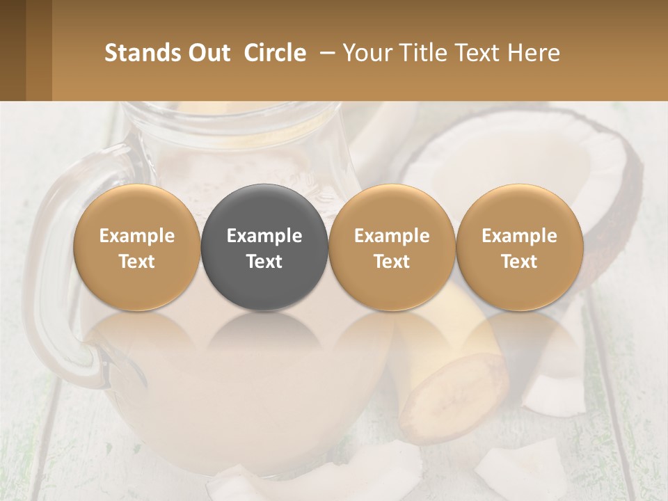 A Banana, Coconut, And Milkshake Are On A Table PowerPoint Template