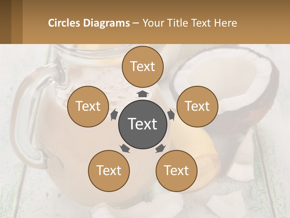 A Banana, Coconut, And Milkshake Are On A Table PowerPoint Template