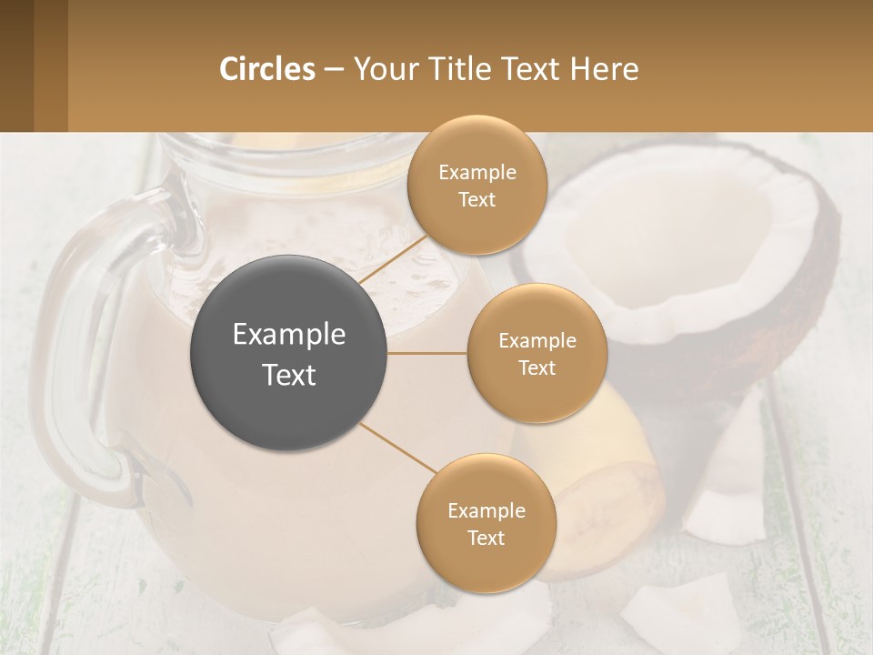A Banana, Coconut, And Milkshake Are On A Table PowerPoint Template