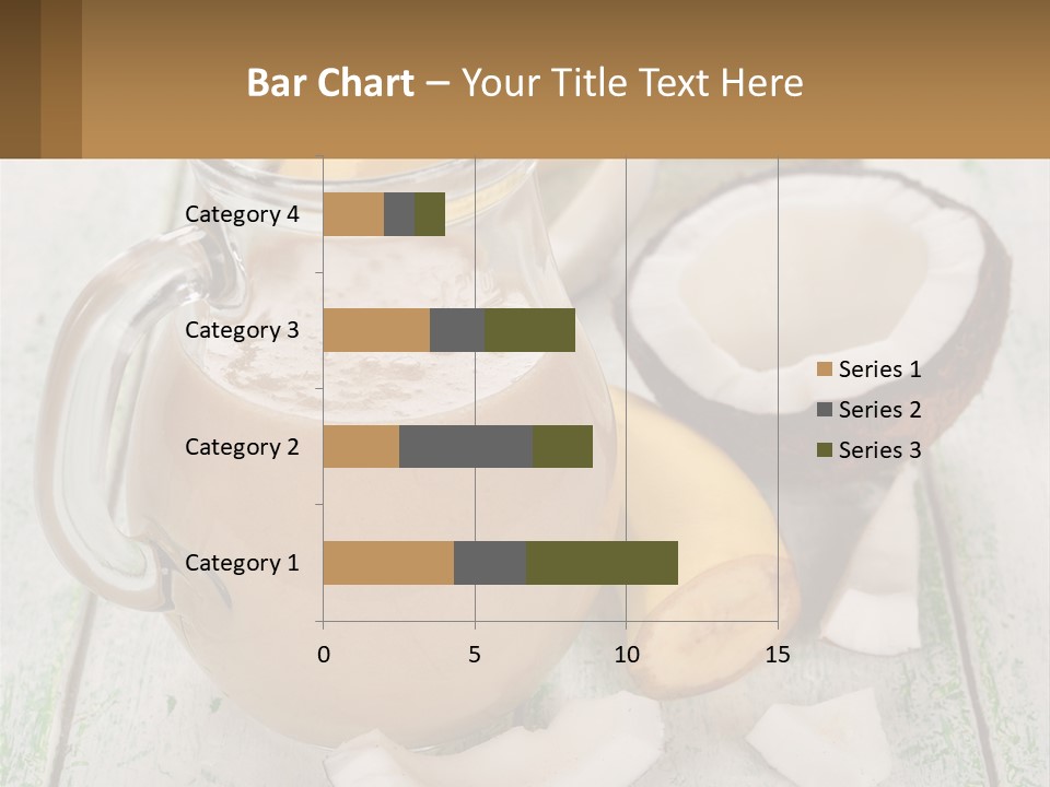 A Banana, Coconut, And Milkshake Are On A Table PowerPoint Template