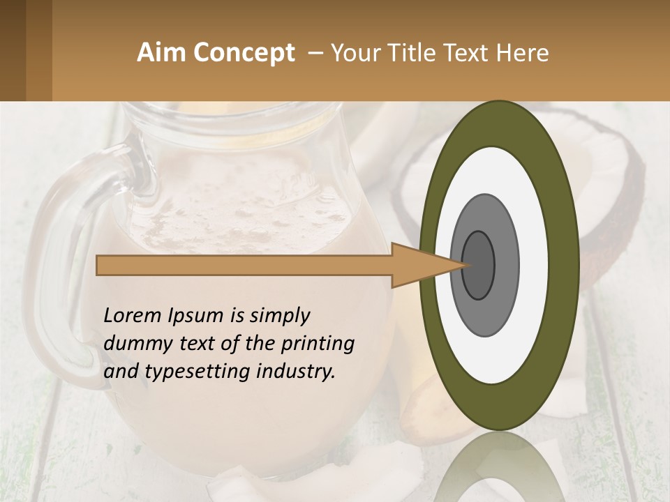 A Banana, Coconut, And Milkshake Are On A Table PowerPoint Template