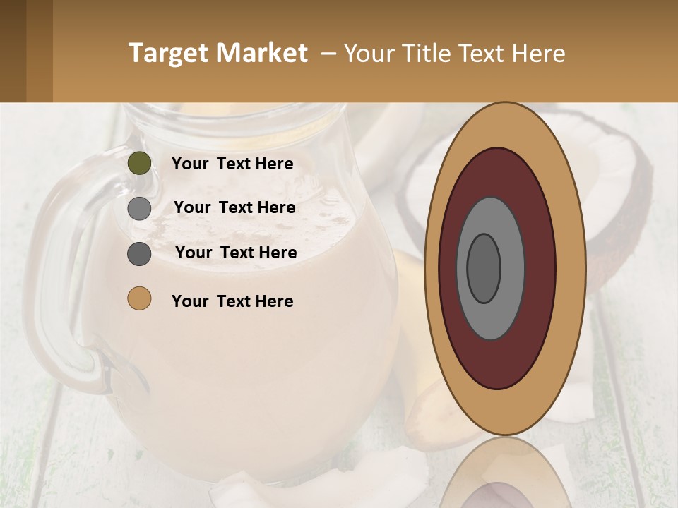 A Banana, Coconut, And Milkshake Are On A Table PowerPoint Template