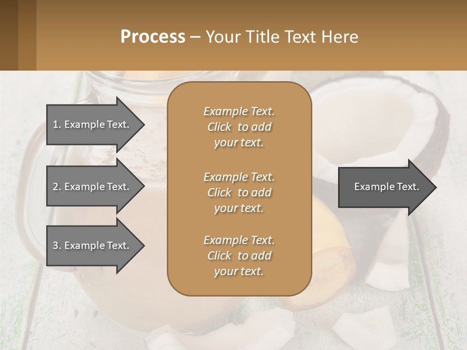 A Banana, Coconut, And Milkshake Are On A Table PowerPoint Template