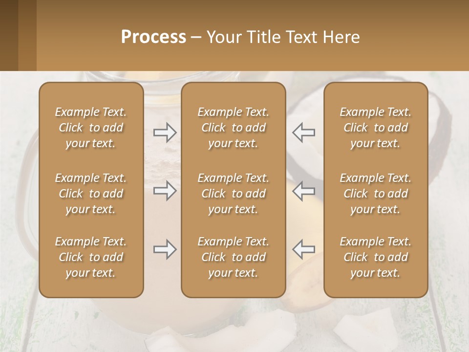 A Banana, Coconut, And Milkshake Are On A Table PowerPoint Template