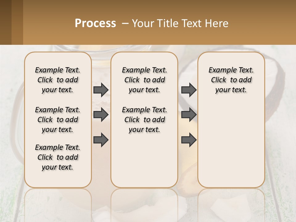 A Banana, Coconut, And Milkshake Are On A Table PowerPoint Template