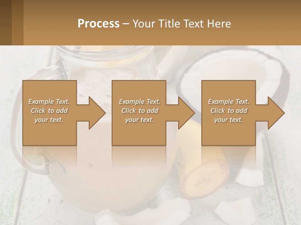A Banana, Coconut, And Milkshake Are On A Table PowerPoint Template