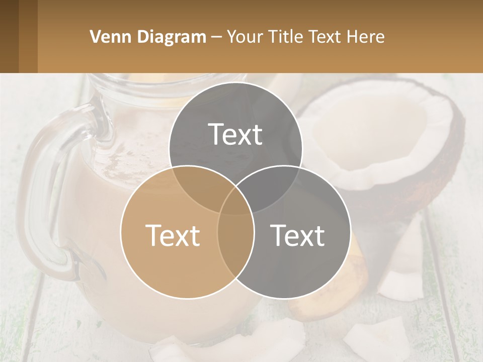 A Banana, Coconut, And Milkshake Are On A Table PowerPoint Template
