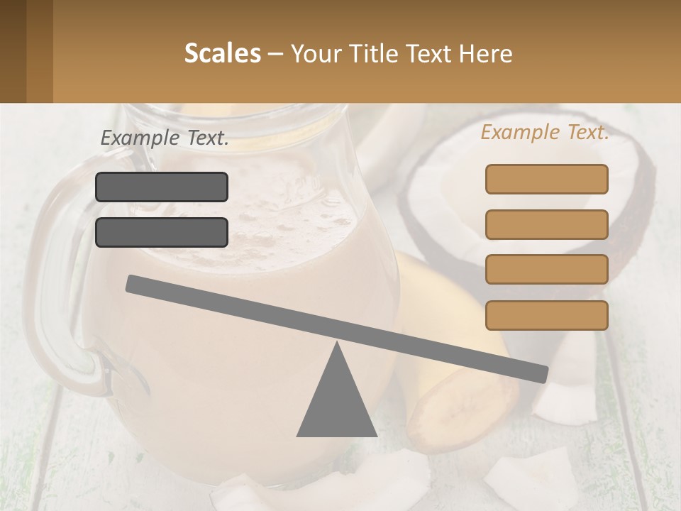A Banana, Coconut, And Milkshake Are On A Table PowerPoint Template