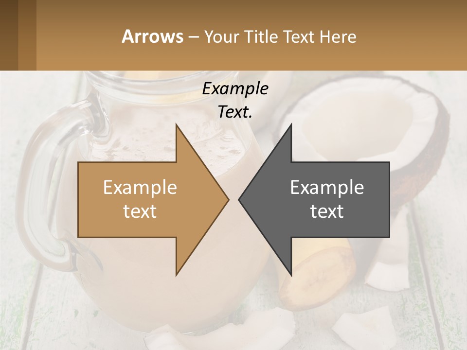 A Banana, Coconut, And Milkshake Are On A Table PowerPoint Template