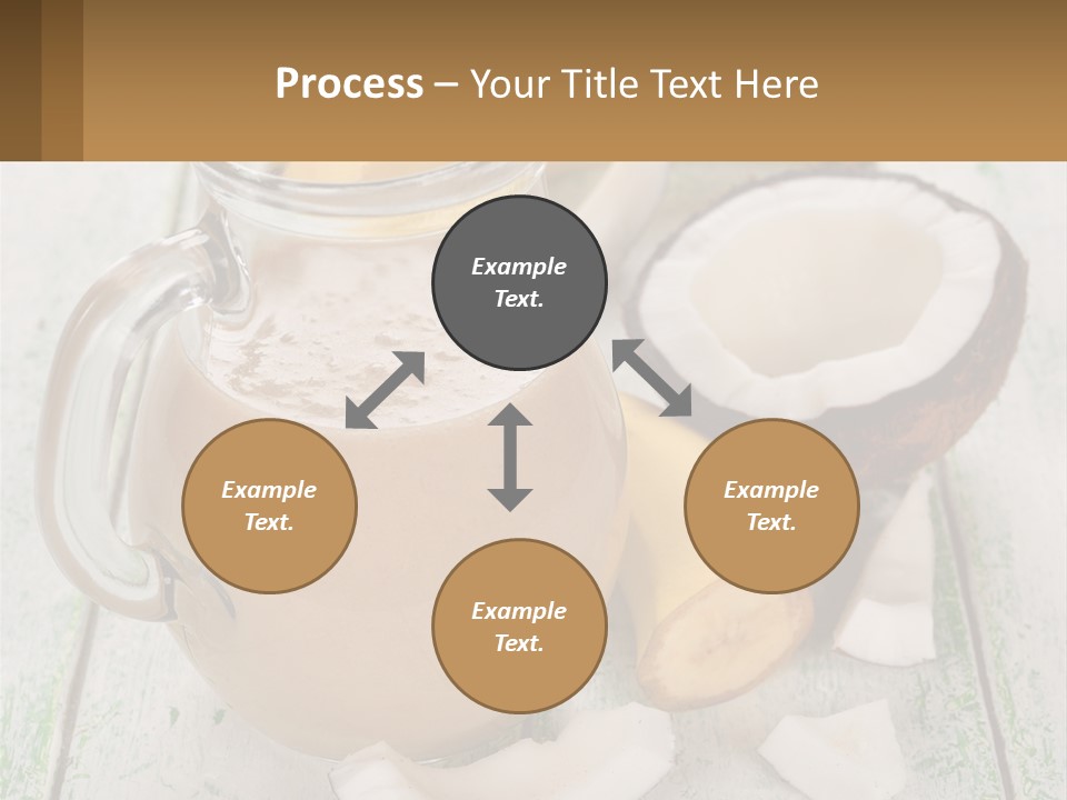 A Banana, Coconut, And Milkshake Are On A Table PowerPoint Template
