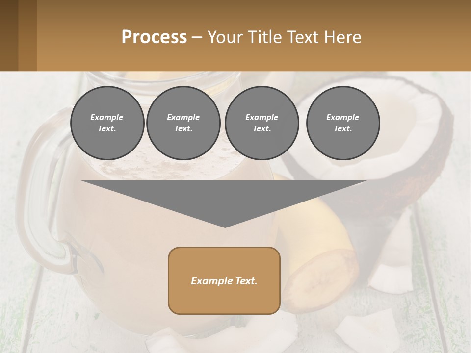 A Banana, Coconut, And Milkshake Are On A Table PowerPoint Template