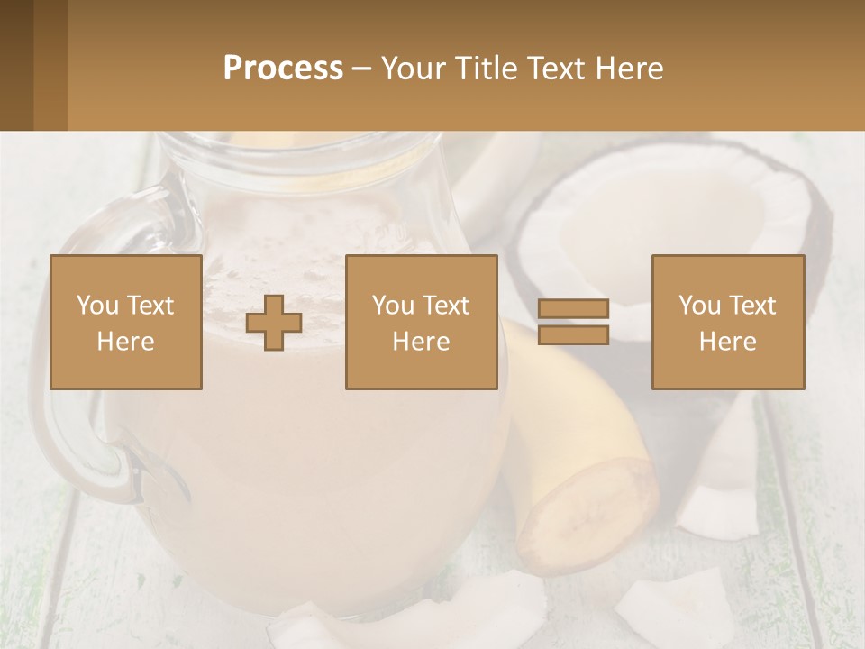 A Banana, Coconut, And Milkshake Are On A Table PowerPoint Template