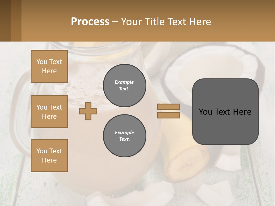 A Banana, Coconut, And Milkshake Are On A Table PowerPoint Template