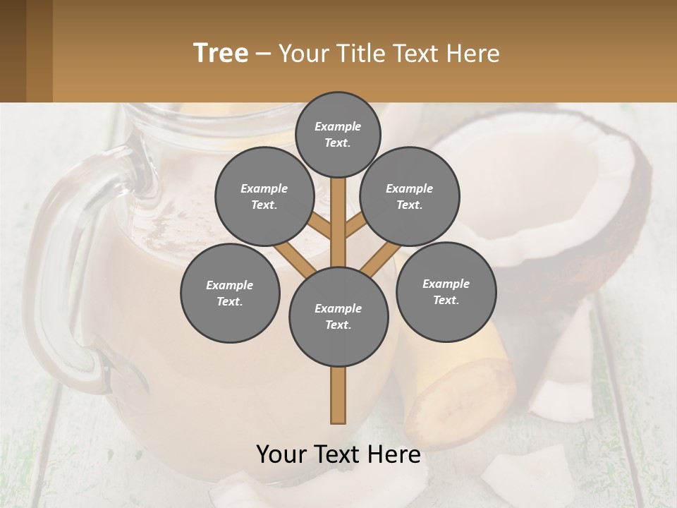 A Banana, Coconut, And Milkshake Are On A Table PowerPoint Template