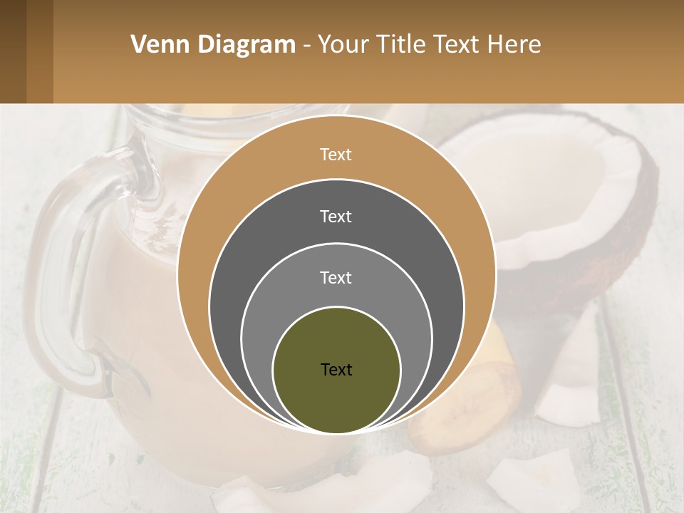 A Banana, Coconut, And Milkshake Are On A Table PowerPoint Template