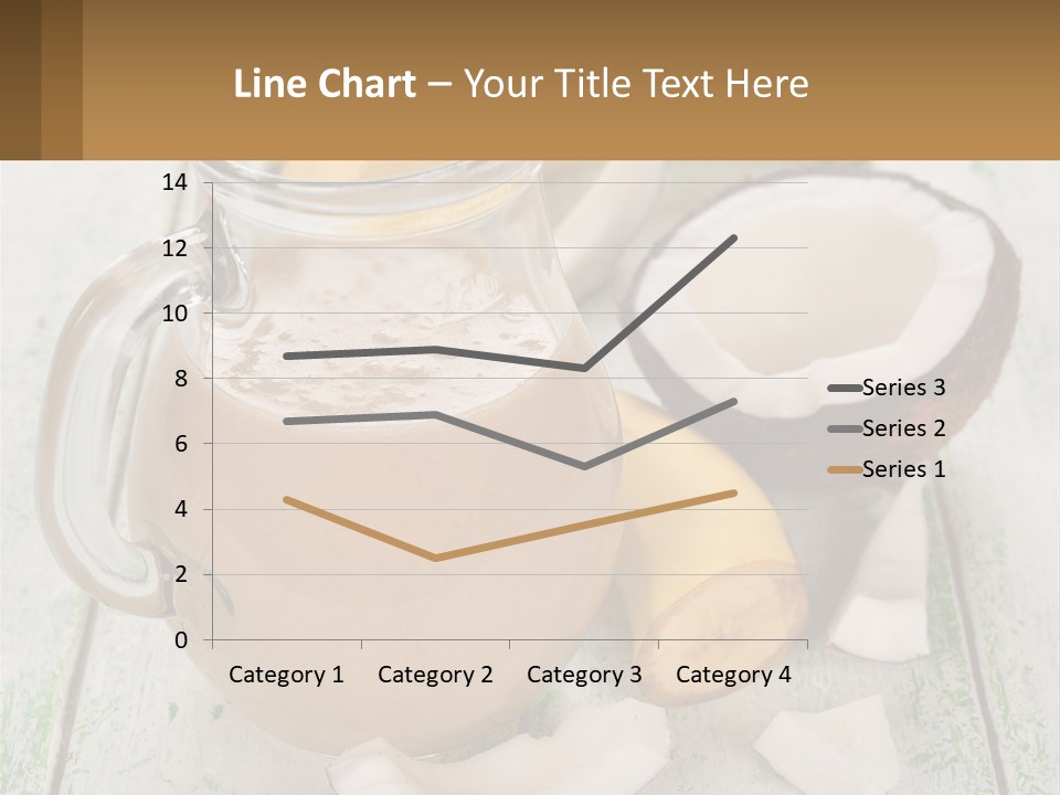 A Banana, Coconut, And Milkshake Are On A Table PowerPoint Template