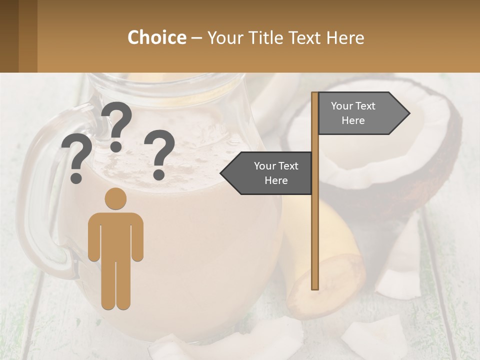 A Banana, Coconut, And Milkshake Are On A Table PowerPoint Template