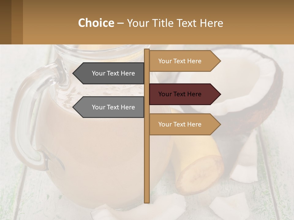 A Banana, Coconut, And Milkshake Are On A Table PowerPoint Template