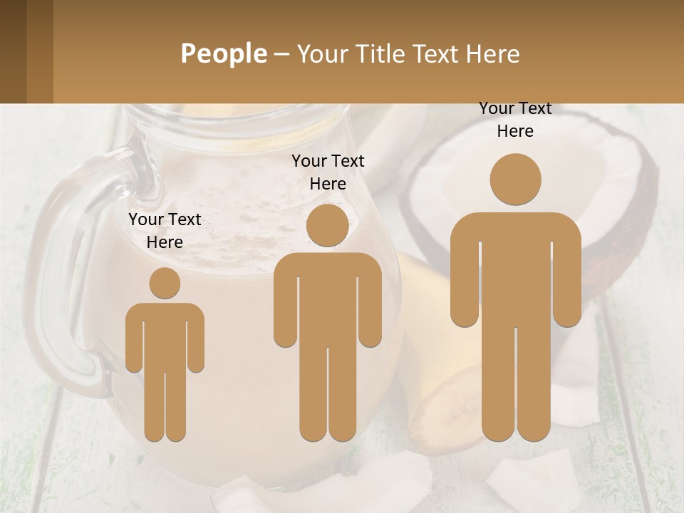 A Banana, Coconut, And Milkshake Are On A Table PowerPoint Template