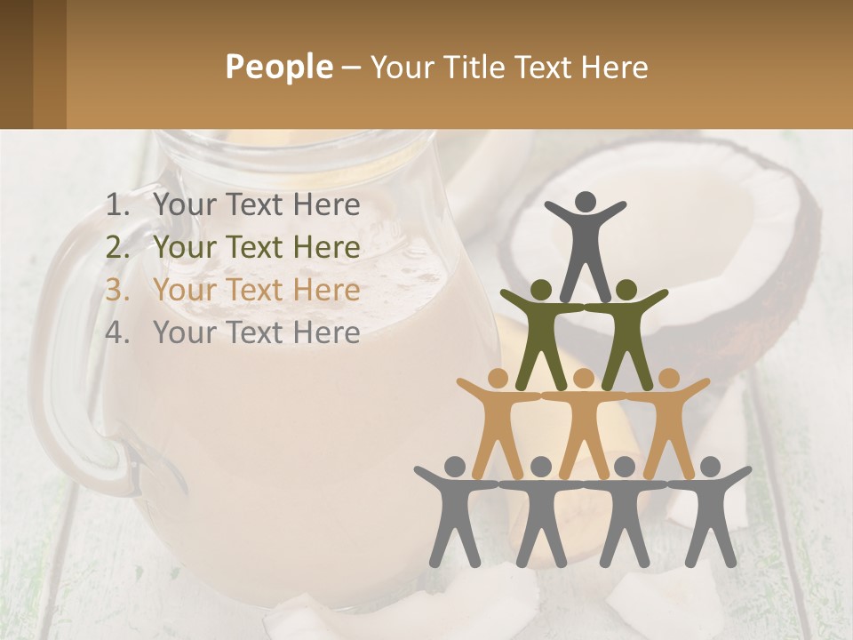 A Banana, Coconut, And Milkshake Are On A Table PowerPoint Template