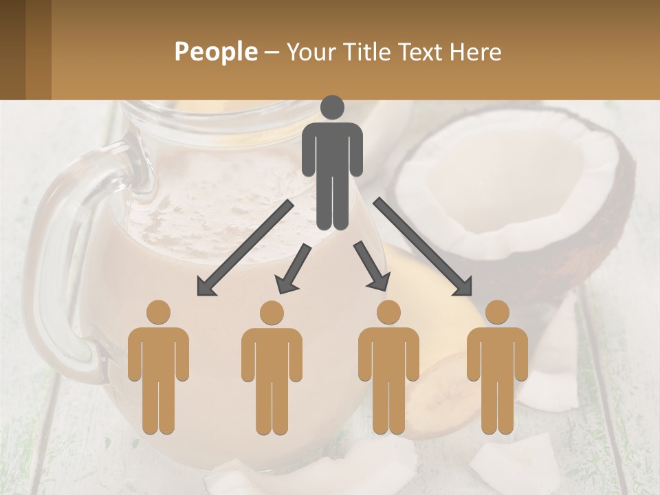 A Banana, Coconut, And Milkshake Are On A Table PowerPoint Template