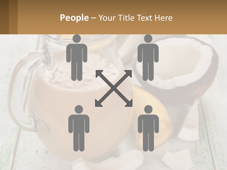 A Banana, Coconut, And Milkshake Are On A Table PowerPoint Template