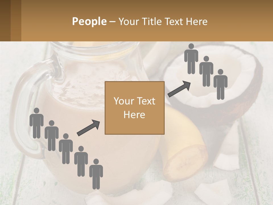 A Banana, Coconut, And Milkshake Are On A Table PowerPoint Template
