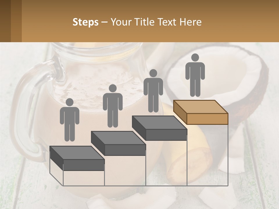 A Banana, Coconut, And Milkshake Are On A Table PowerPoint Template