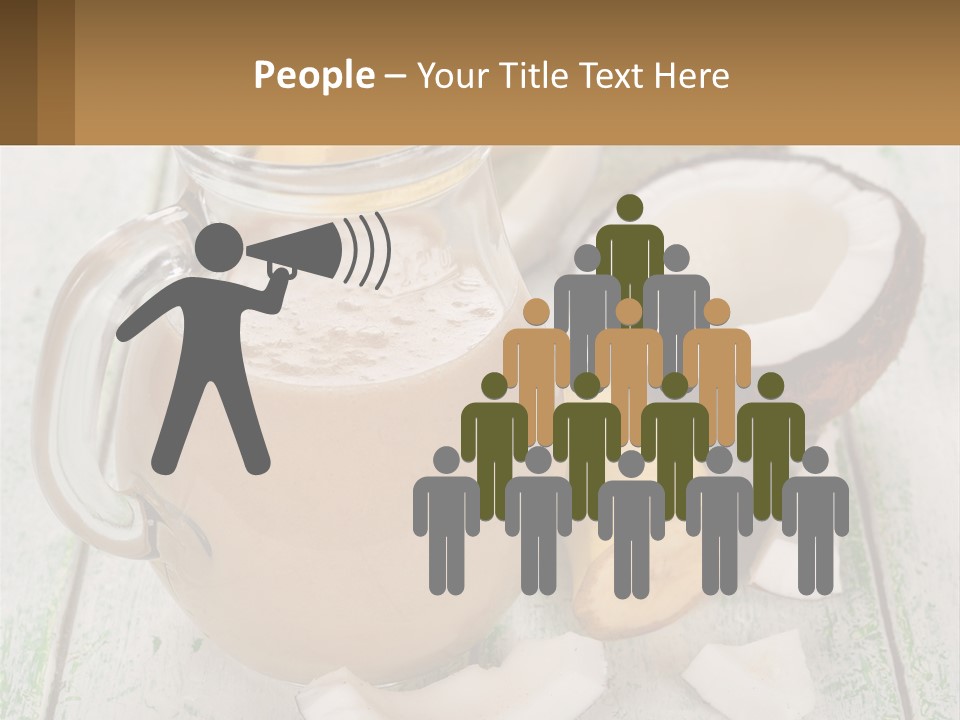 A Banana, Coconut, And Milkshake Are On A Table PowerPoint Template