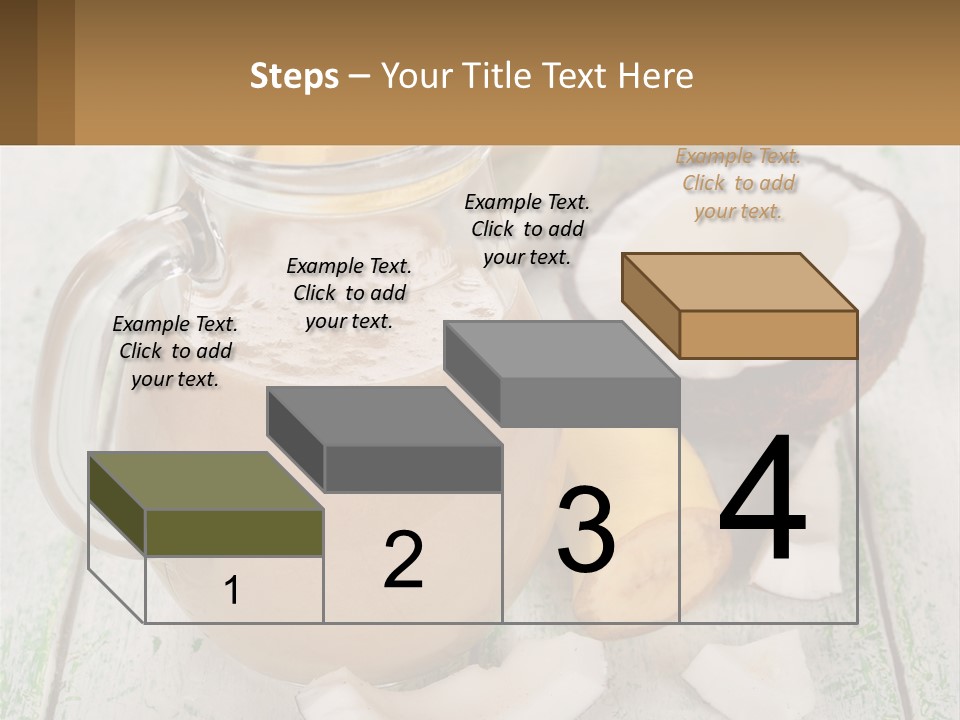 A Banana, Coconut, And Milkshake Are On A Table PowerPoint Template
