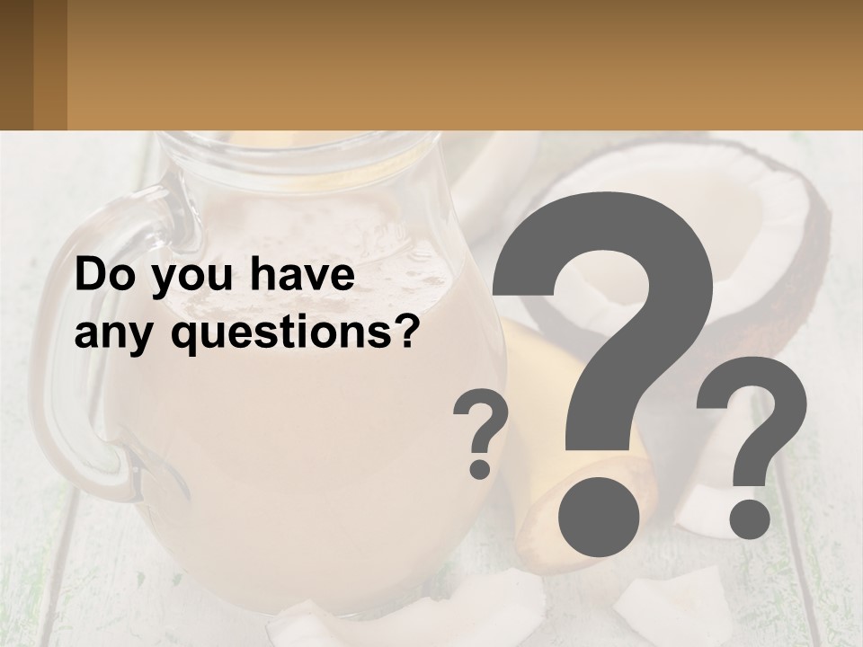 A Banana, Coconut, And Milkshake Are On A Table PowerPoint Template