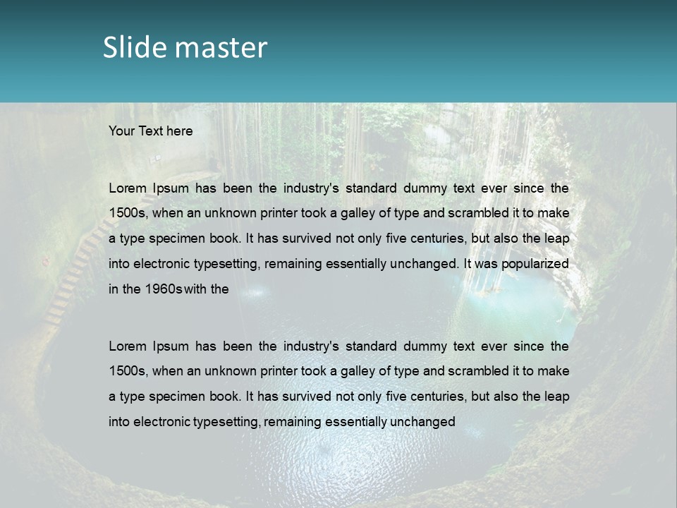 A Large Pool Of Water Surrounded By Trees PowerPoint Template