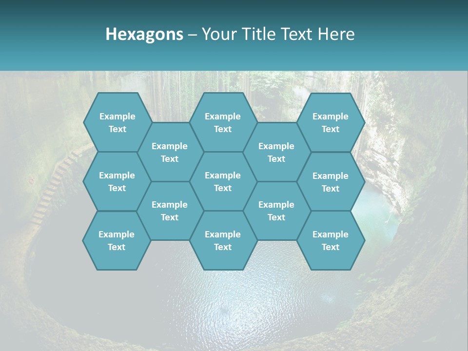 A Large Pool Of Water Surrounded By Trees PowerPoint Template