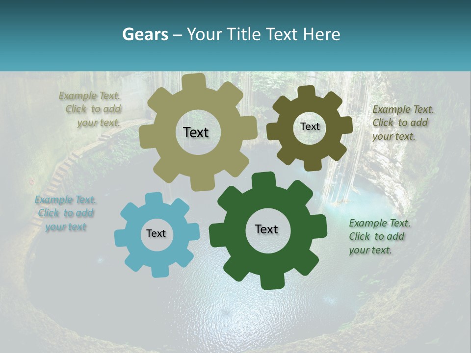 A Large Pool Of Water Surrounded By Trees PowerPoint Template