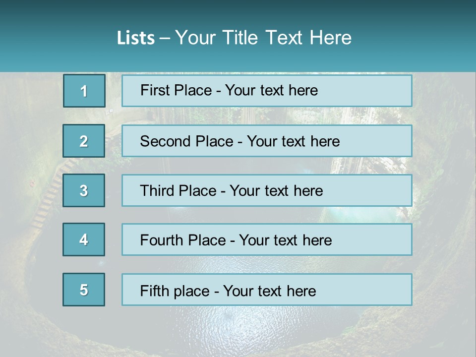 A Large Pool Of Water Surrounded By Trees PowerPoint Template