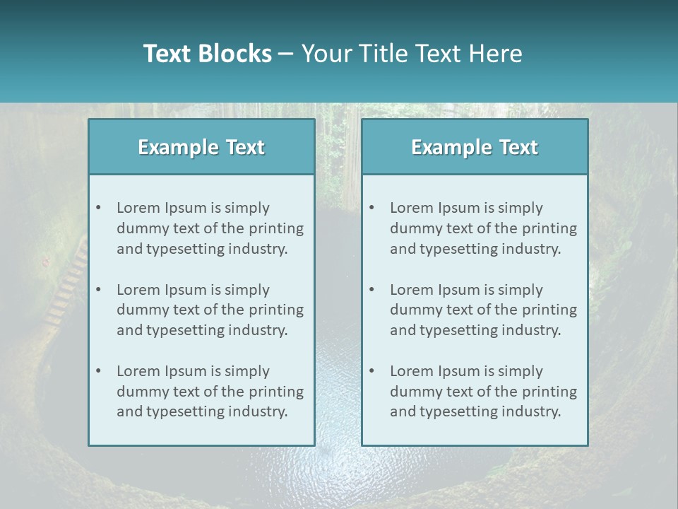 A Large Pool Of Water Surrounded By Trees PowerPoint Template